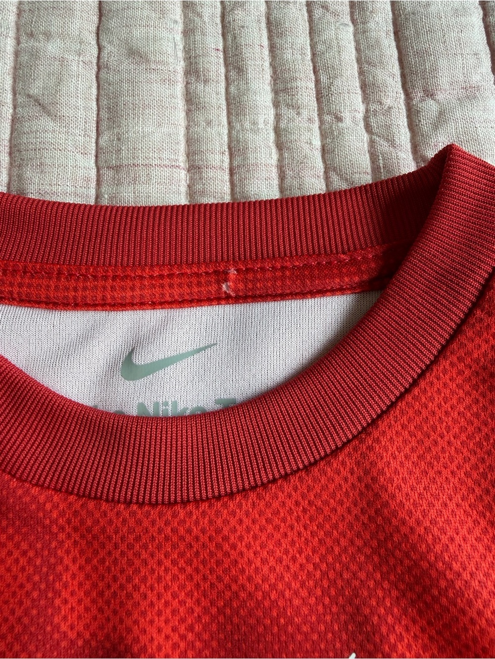 Nike Red Short Sleeve Dri-FIT Tee with White Swoosh - Size: 2T - Picture 4 of 5